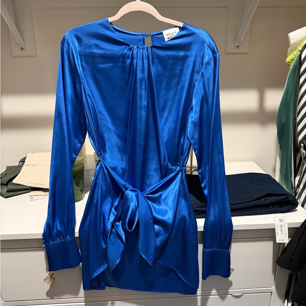 Hello Molly Royal Blue Satin Dress
